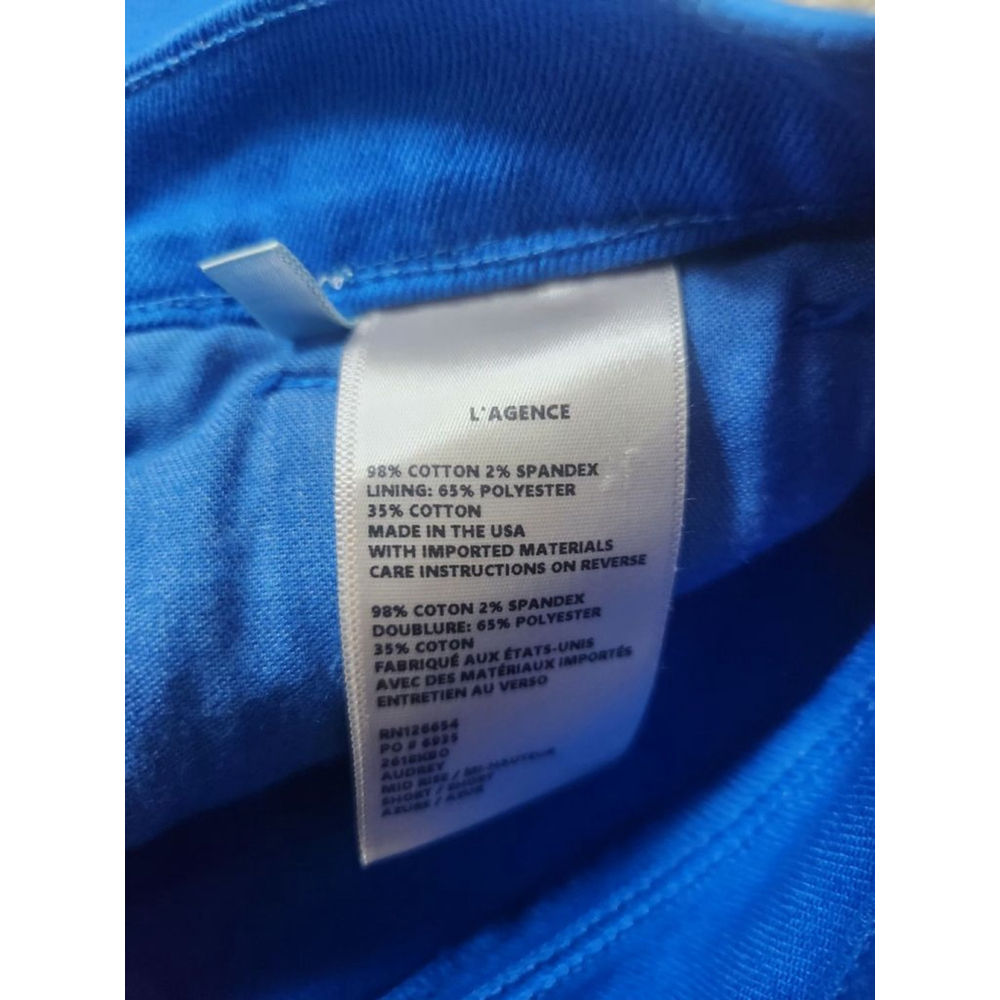 Women's L'AGENCE Cotton Stretch Blue Jean Shorts Size 25 NWT - Picture 3 of 3